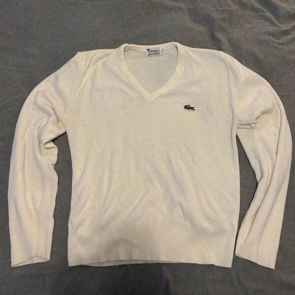 Lacoste Women's White and Cream Jumper - Picture 1 of 3